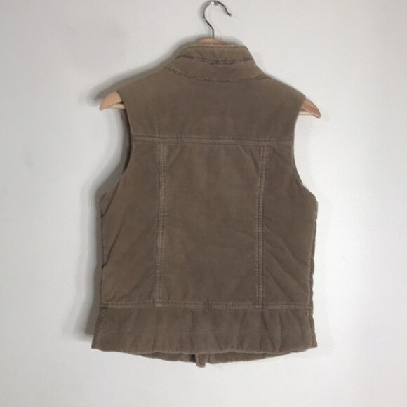 Vintage corduroy puffer zip and button up pullover fall winter vest size small - Picture 2 of 11